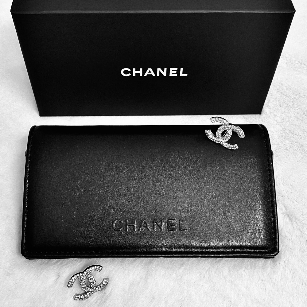 CHANEL Black Leather Sunglasses Case
